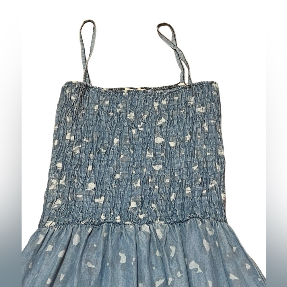 Sunny Studio Paris denim leopard print ruched high low ruffle hem maxi dress - Picture 3 of 9